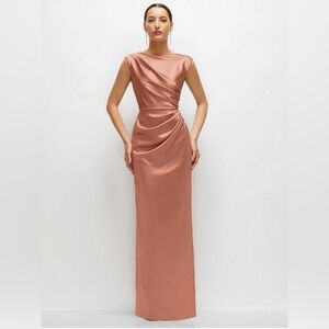 Dessy After 6 Satin Dress in Copper Penny size XS NWT